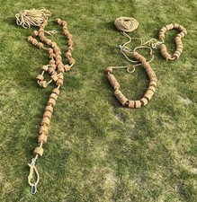 2 alte Stellnetzleinen mit