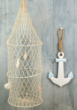 2 tlg. Set Holz Anker und Deko