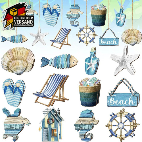 Maritime holzdeko set - holzdeko, für